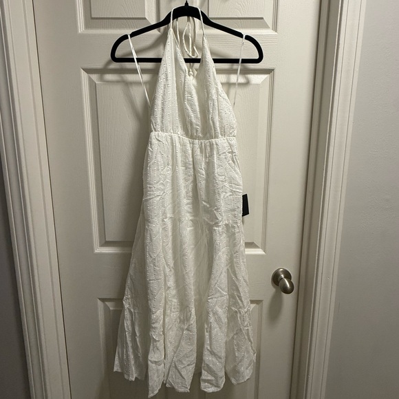 Lulus White Halter Midi Dress | NWT Size S - Picture 1 of 3